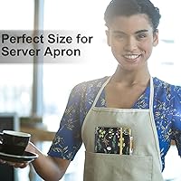 Vista 6 de Libros para camarera lindo libro de camarera con bolsillo para dinero, libro de servidor de cuero con cremallera cartera negra organizador de libros