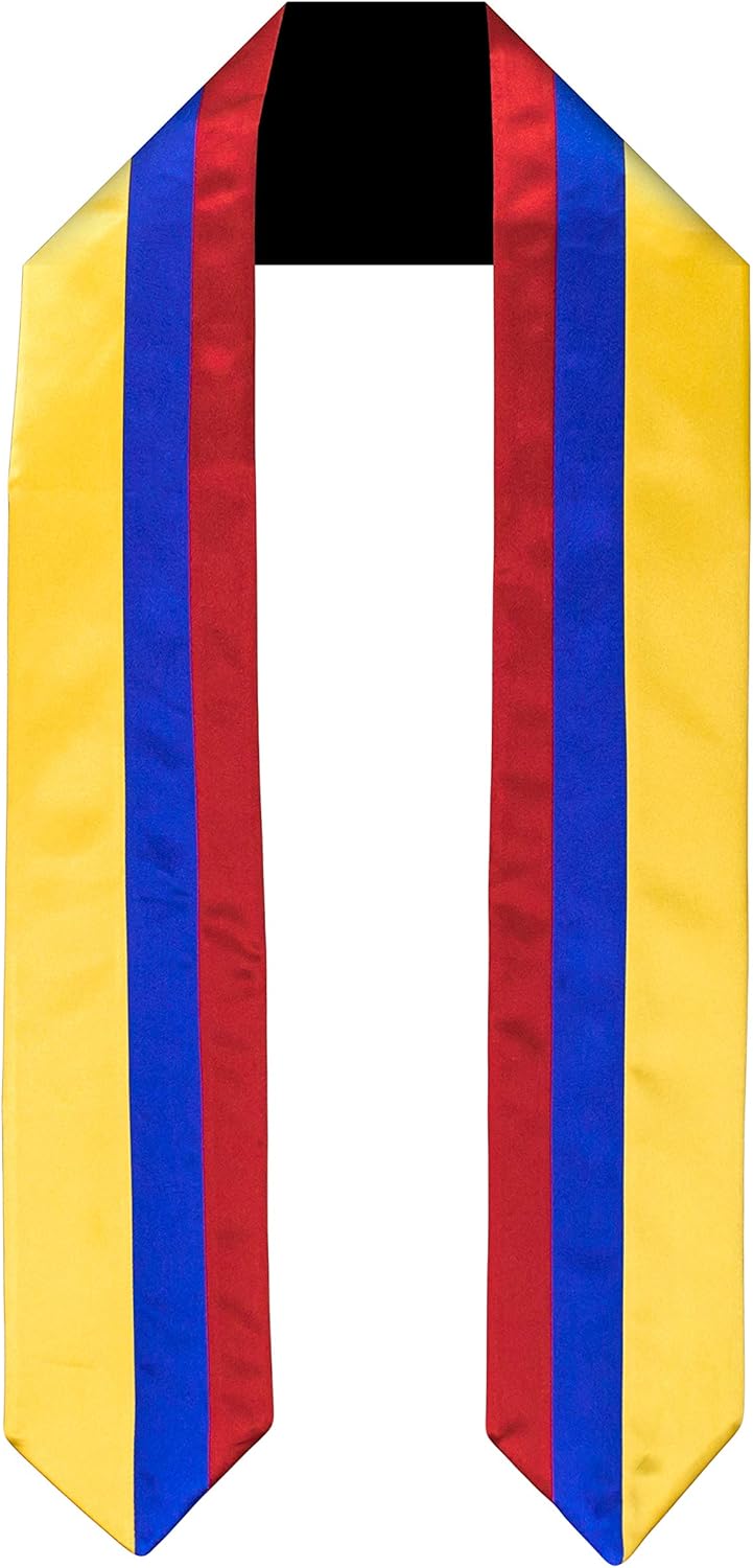 Vision Wear - Colombia Flag Graduation Sash/Stole - Luxurious Cultural ...