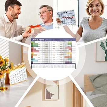Year Wall Calendar | 2026 Monthly Wall Planner,Scheduling Management Planner Organizer for Desk Kitchen Classroom Work School Teacher Dorm Offices Family