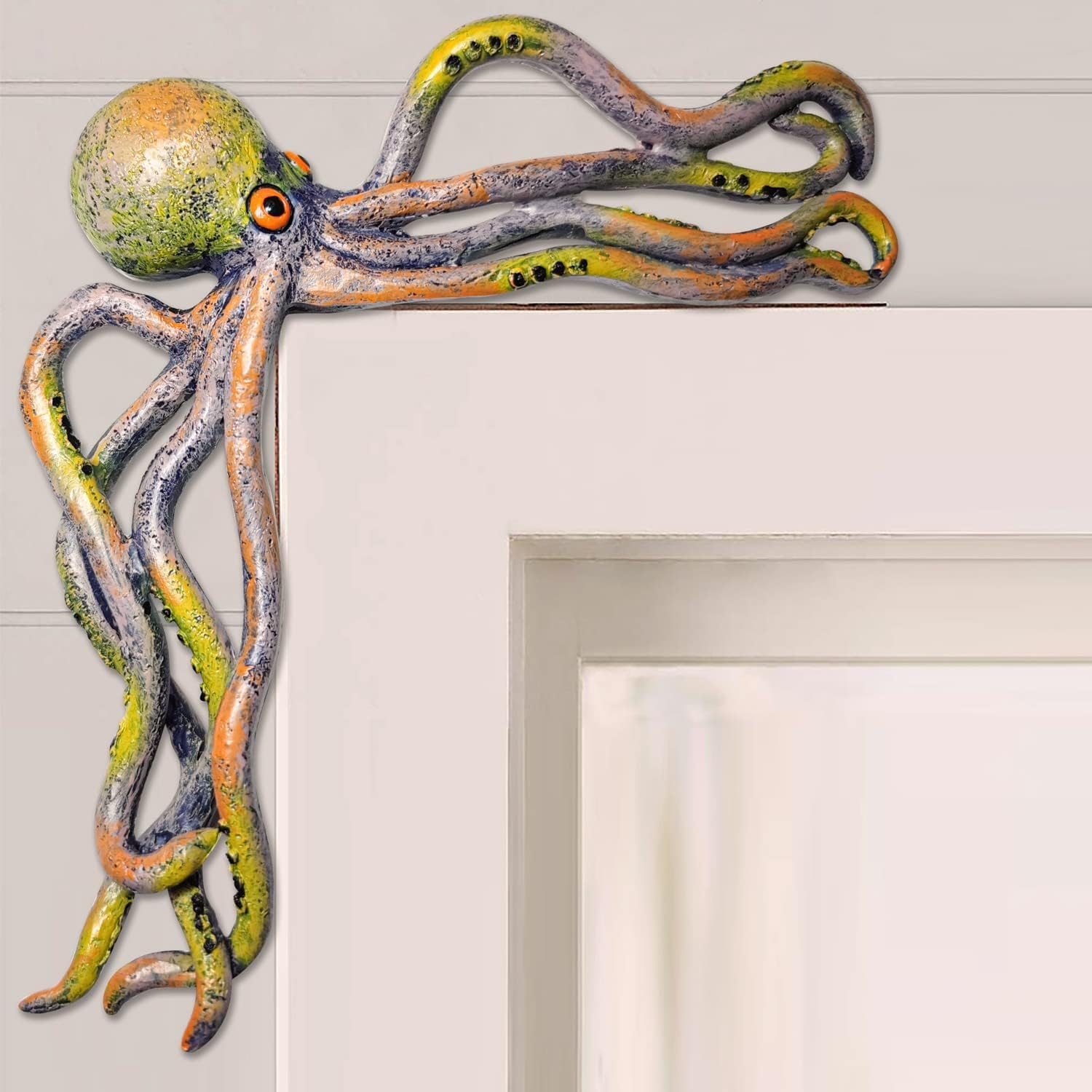 Aohcae Cute Octopus Statue,Sea Monster Statue Collectible Figurines,Marine Octopus Tabletop Edge Ornament,Octopus Figurine Octopus Statue Door Ornament