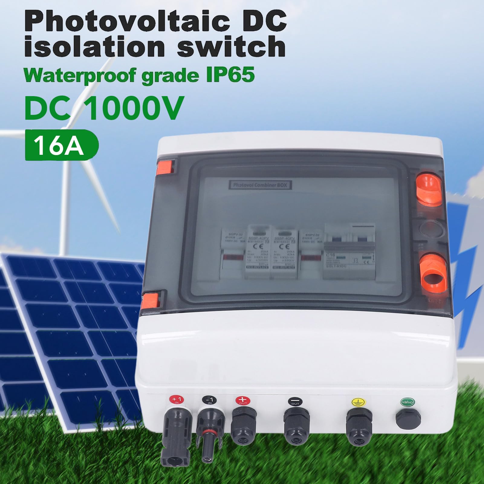 Scatola Combinatrice Fotovoltaica DC1000V Impermeabile con Fusibile da 15 A Durevole per Sistemi di Energia Solare RV Yacht