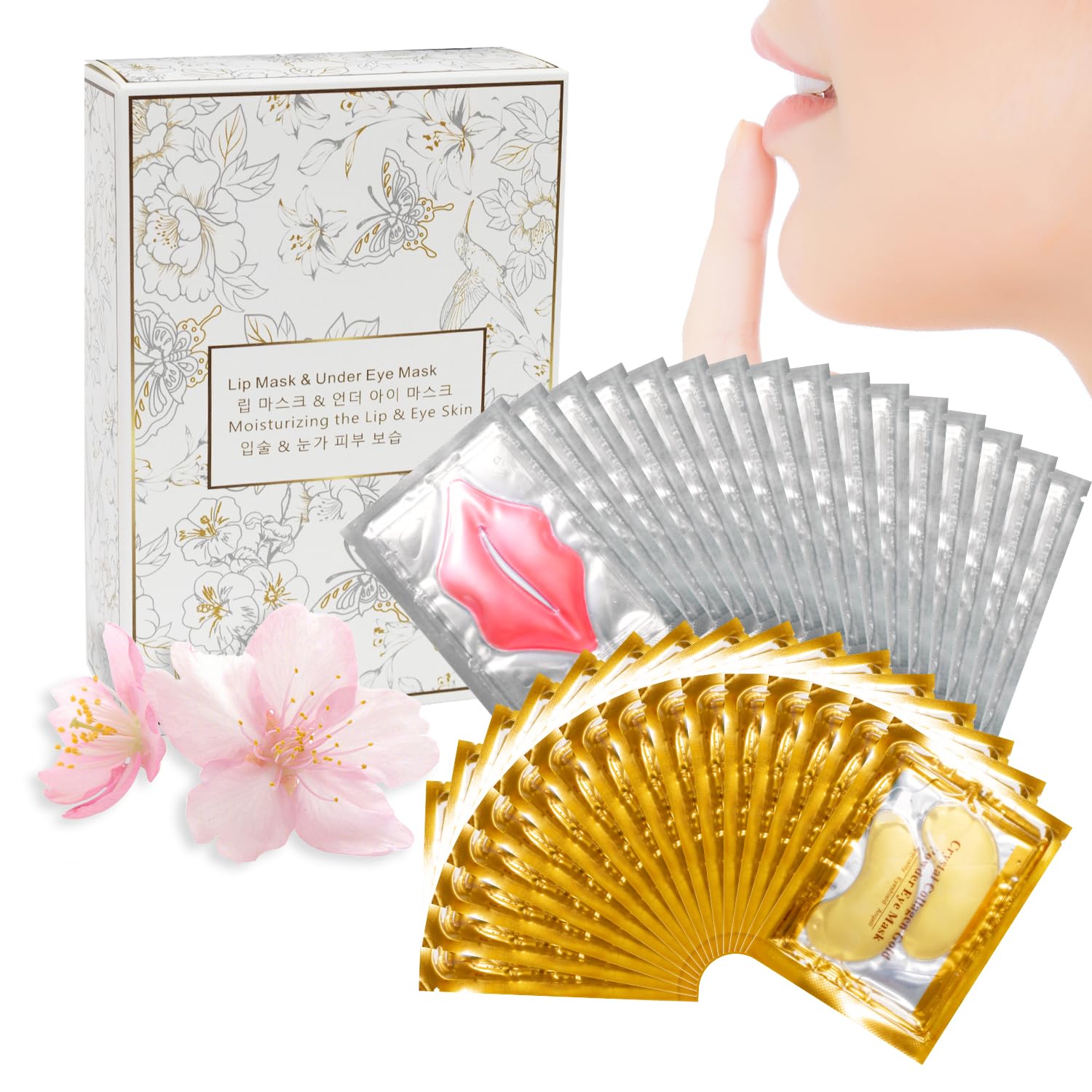 30 Pairs Lip Masks & Eye Masks, 24K Gold Crystal Gel Collagen Eye Pads, Under Eye Patches for Puffy Eyes, Dark Circles, Bachelorette Party Favors, Bridesmaid Gifts, Wrinkles and Fine Lines 30 Pairs Lip Masks & Eye Masks, 24K Gold Crystal Gel Collagen Eye Pads, Under Eye Patches for Puffy Eyes, Dark Circles, Bachelorette Party Favors, Bridesmaid Gifts, Wrinkles and Fine Lines