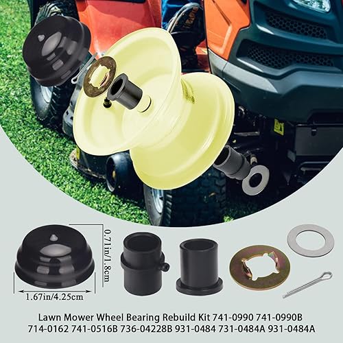 Miniatura 2 de Kit de reconstrucción de rodamientos de rueda de cortacésped 741-0990 741-0990B 714-0162 741-0516B 736-04228B 931-0484 731-0484A 931-0484A para MTD