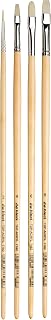 Oil & Acrylic Series 5225 Top Acryl Long-Handled Paint Brush Set, Multiple Sizes, 4 Brushes (Series 7182, 7482, 7782)