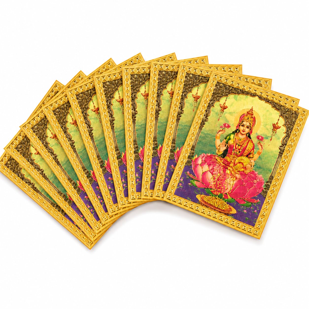 Pooja Return Gifts | Lakshmi Fridge Magnet | Pack of 10 | Small 7.5 x 5.5 cm with Magnet | Religious God Spiritual Divine Housewarming Gift-image-22