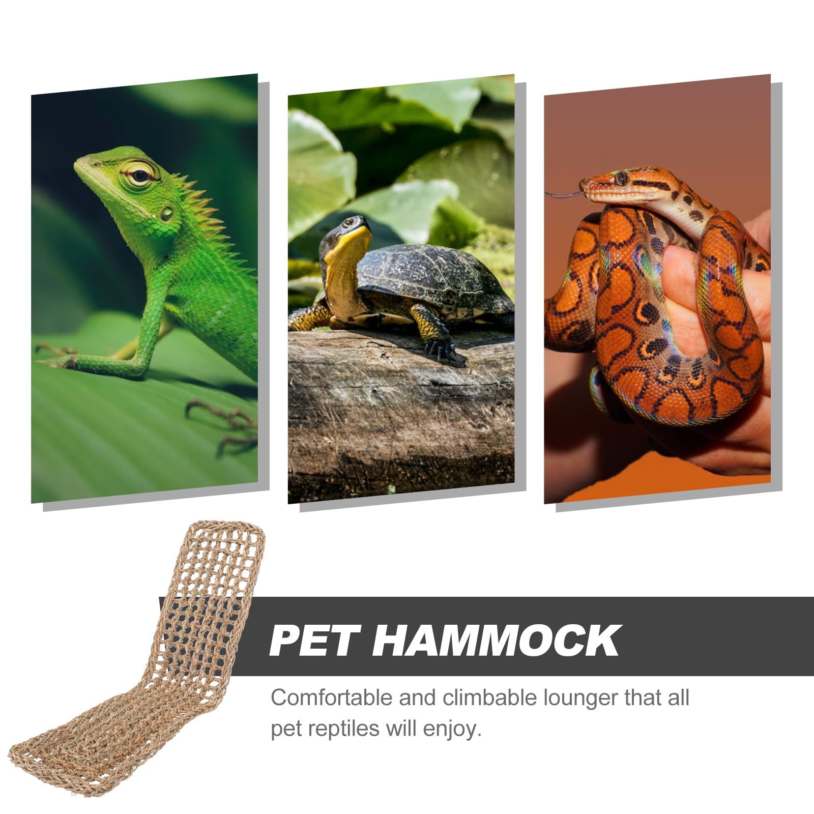 minkissy Hängemattenbett Aus Natürlichen Grasfasern Für Kleintiere Reptilien Schlafplatz Eidechsenbett Bartagamen Und Gecko Zubehör Komfortable Terrarium Hängematte