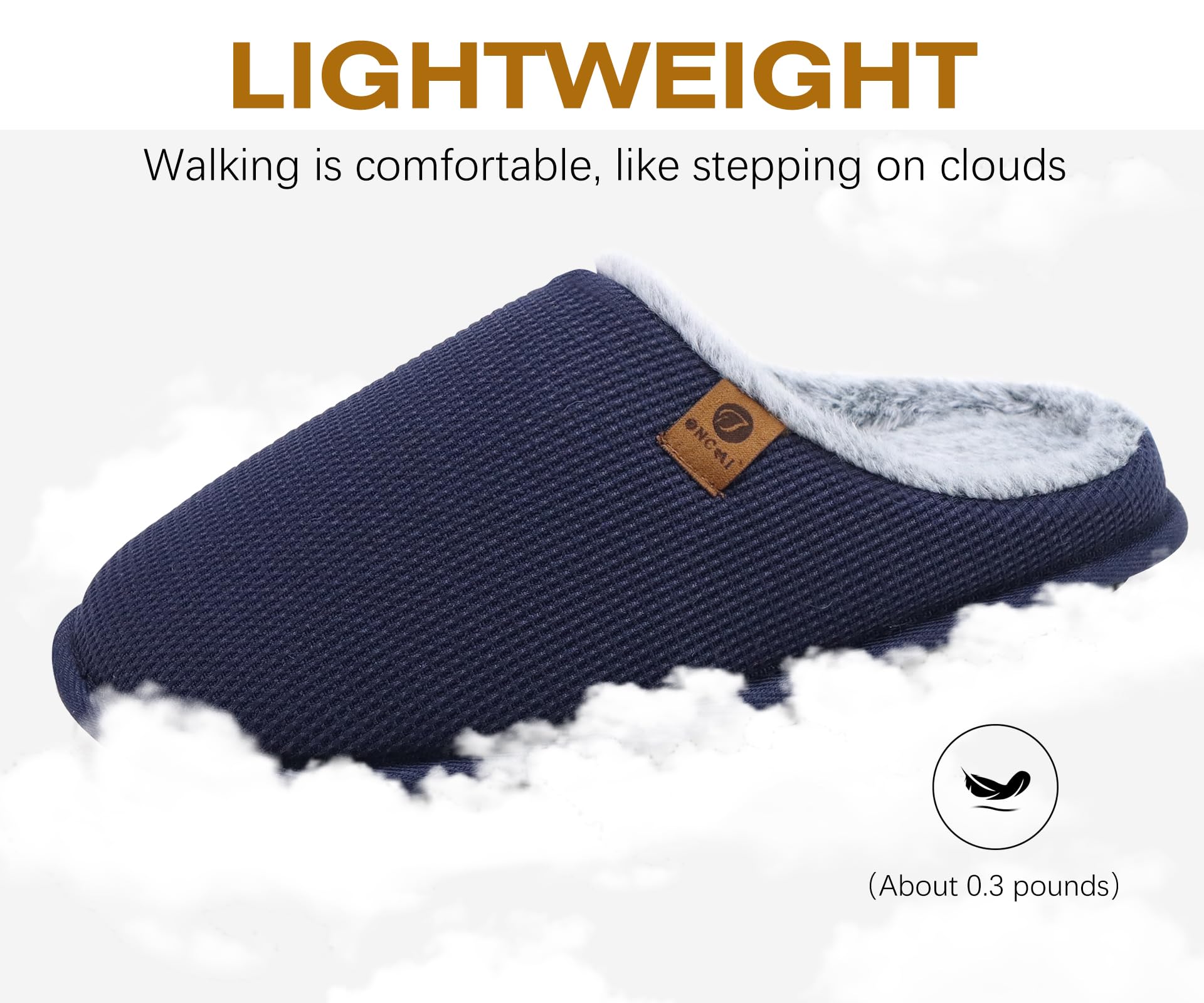 ONCAI Pantofole da Uomo Invernali Ciabatte da Casa con Memory Foam Calde Pelliccia Sintetica Cotone Scarpe Accogliente Antiscivolo Suola EU Dimensione 40-49
