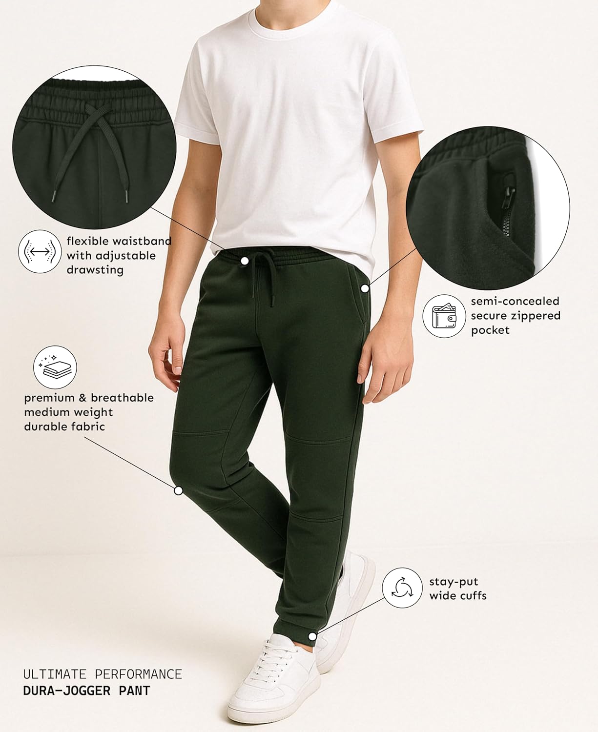 Andrew Scott Boys Fleece Joggers Pants | Multi Pack & Colors | Athletic Loose-fit Kids Sweatpants for Sports - Image 2