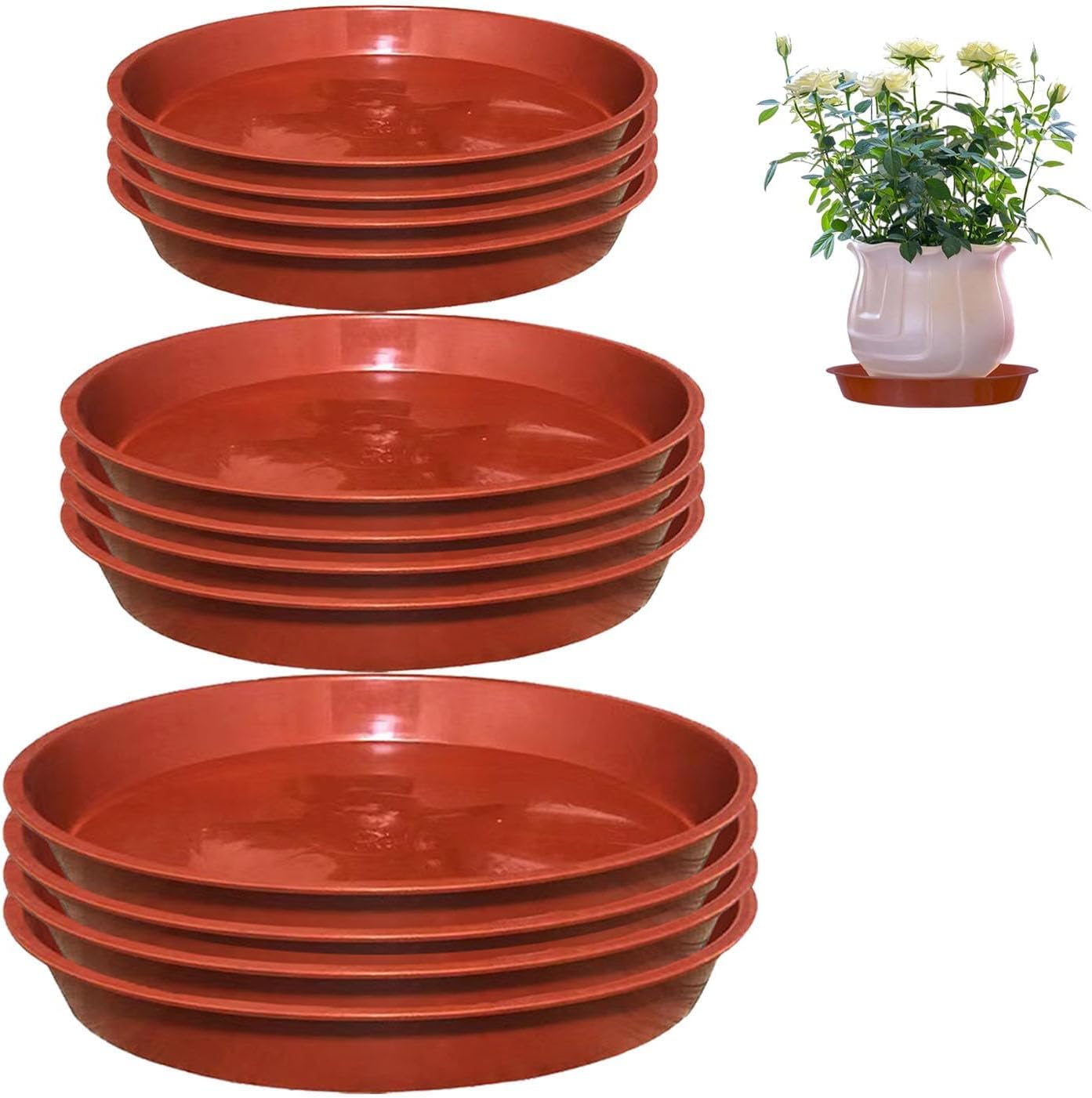 JEOPKO 12pcs Plant Saucer,Plant Pot Saucers Plant Trays for Pots Plant
