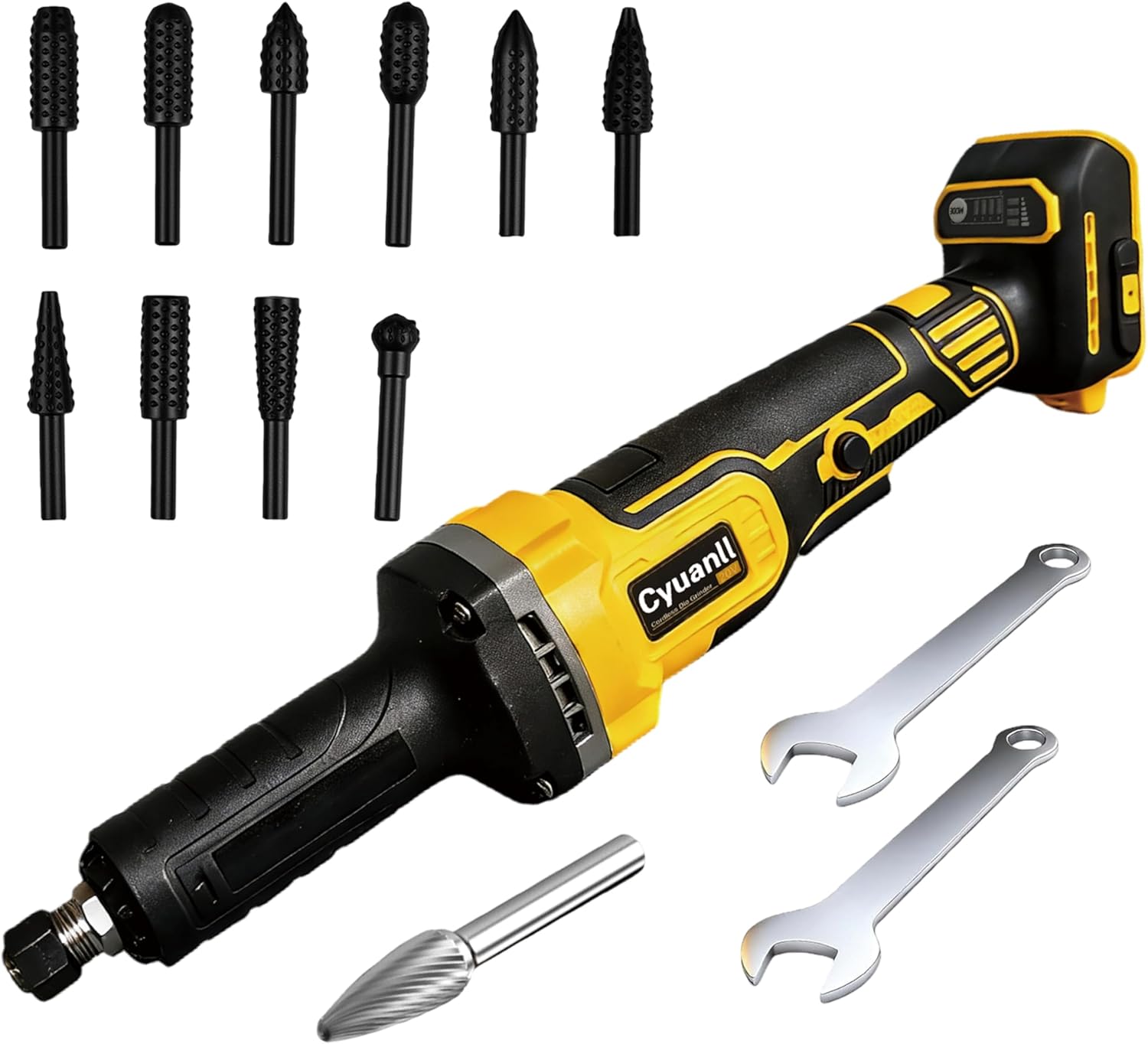Cordless Die Grinder Compatible with Dewalt 20V Battery, 1/4" Precision Chuck,Electric Die Grinder with 4 Speed 26000 RPM Power Brushless Motor for Grinding,Wood,Rust Removal,Polishing(No Battery)