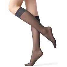 MOOCHI Women's Sheer Knee High Stockings 6 Pairs 20 Denier Nylon Socks
