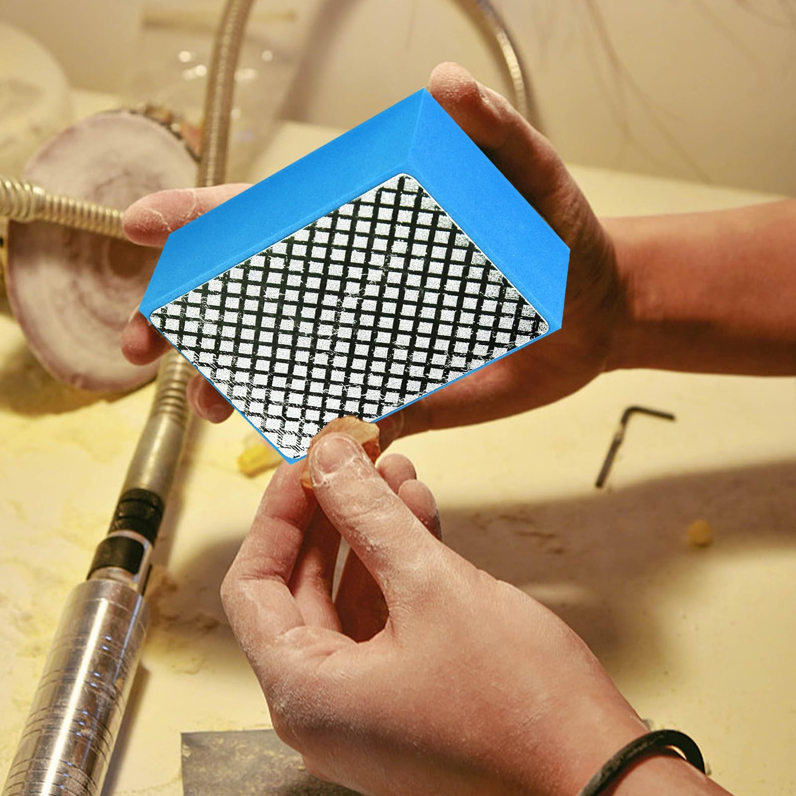 Diamantati Blocchi Abrasivi: 5 Pezzi Diamantati Mano Levigatura Pad, Diamantati-Spugna Abrasiva, Grana 60, 120, 240, 400, 1000, Tamponi di Iucidatura per Piastrelle, Cemento, Vetro, Marmo