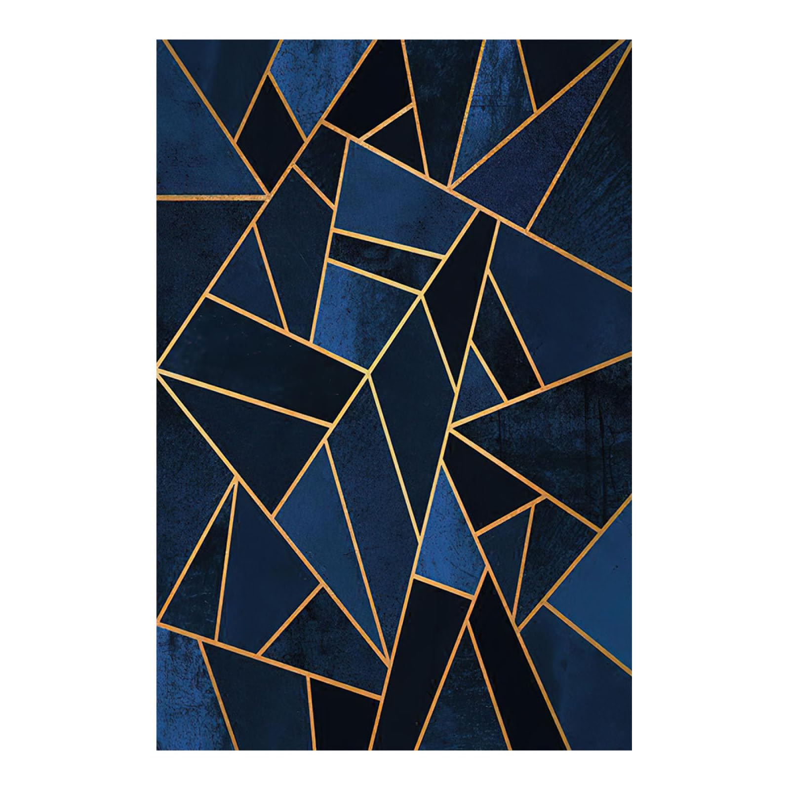 Tappeto Moderno Salotto Pelo Corto Tappeto 60 X 180 CMgeometrico nero blu scuro Grande, Antiscivolo, Lavabile, Cameretta dei Bambini, Soggiorno 60x180cm