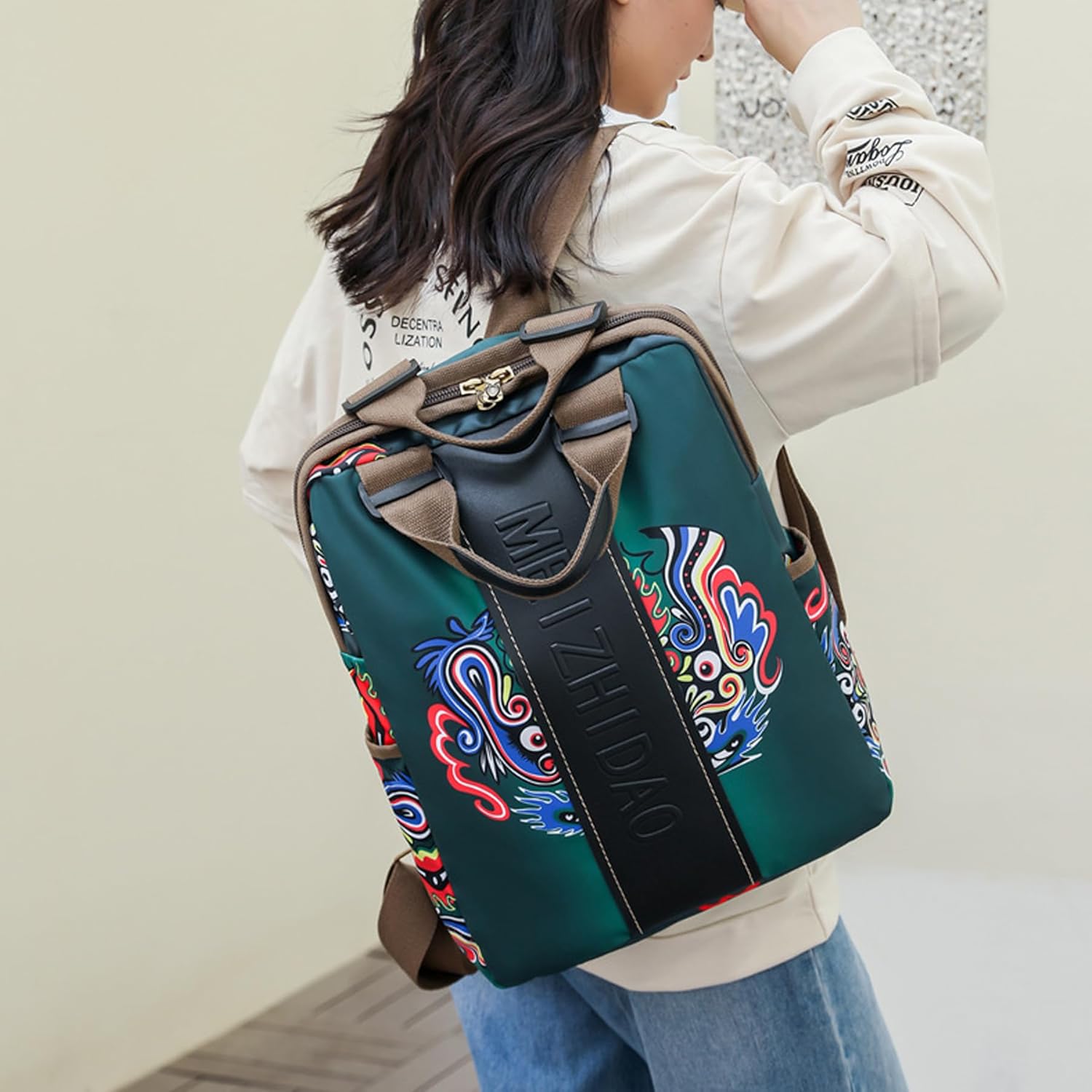 Viriber Backpack,Casual Backpack Bookbag Laptop Backpack for College Work Office Business，Travel Bag for Men & Women（Green） - Image 6