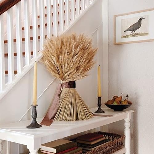 Miniatura 3 de MHMJON 100 tallos de trigo seco y 100 paquetes de lavanda seca, ramo de flores secas naturales, arreglo floral seco para el hogar, boda,