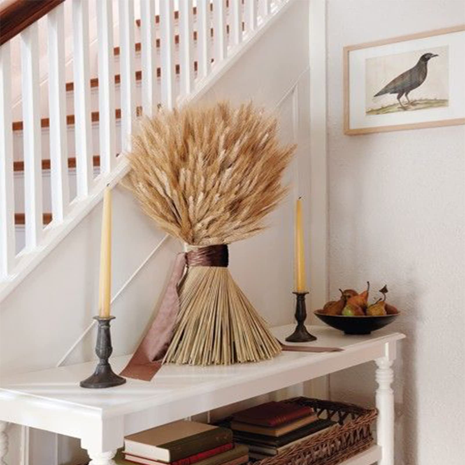 100 Tiges De Blé Séchées Naturelles - 55 Cm (21,7 Pouces), Décor Doré Pour Vase, Mariage, Déco Automne
