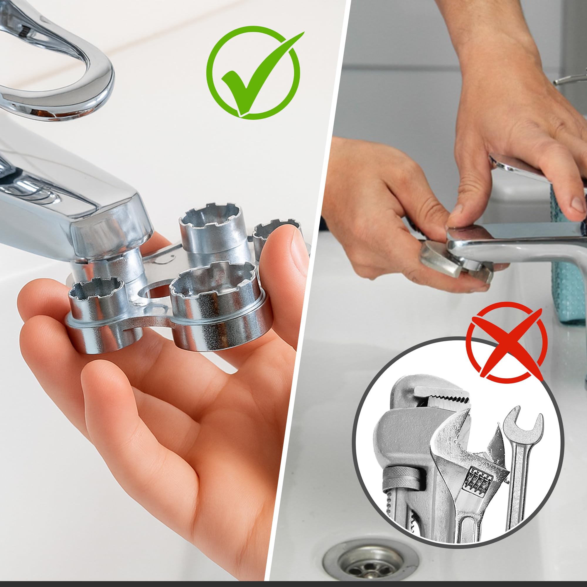ECENCE Chiave per rompigetto rubinetto in lega di zinco M16 18 22 24 28