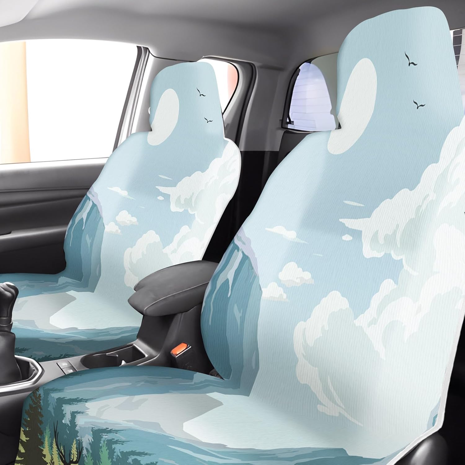 OBUSATT 2 Pack Car Seat Towel Covers with Storage Bag Seat Cover Protector Athletic Running Towel Sweat Washable Cover Gift for Car Outdoor Sport Activities Gym Workout 63x32 in, National Parks - Image 4