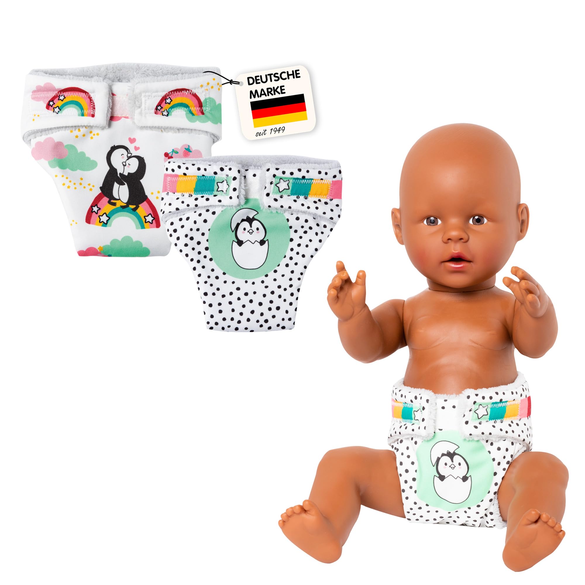 Heless Puppen Overall Pinguin Design - Kuscheliger Einteiler Für 35-45cm Puppen