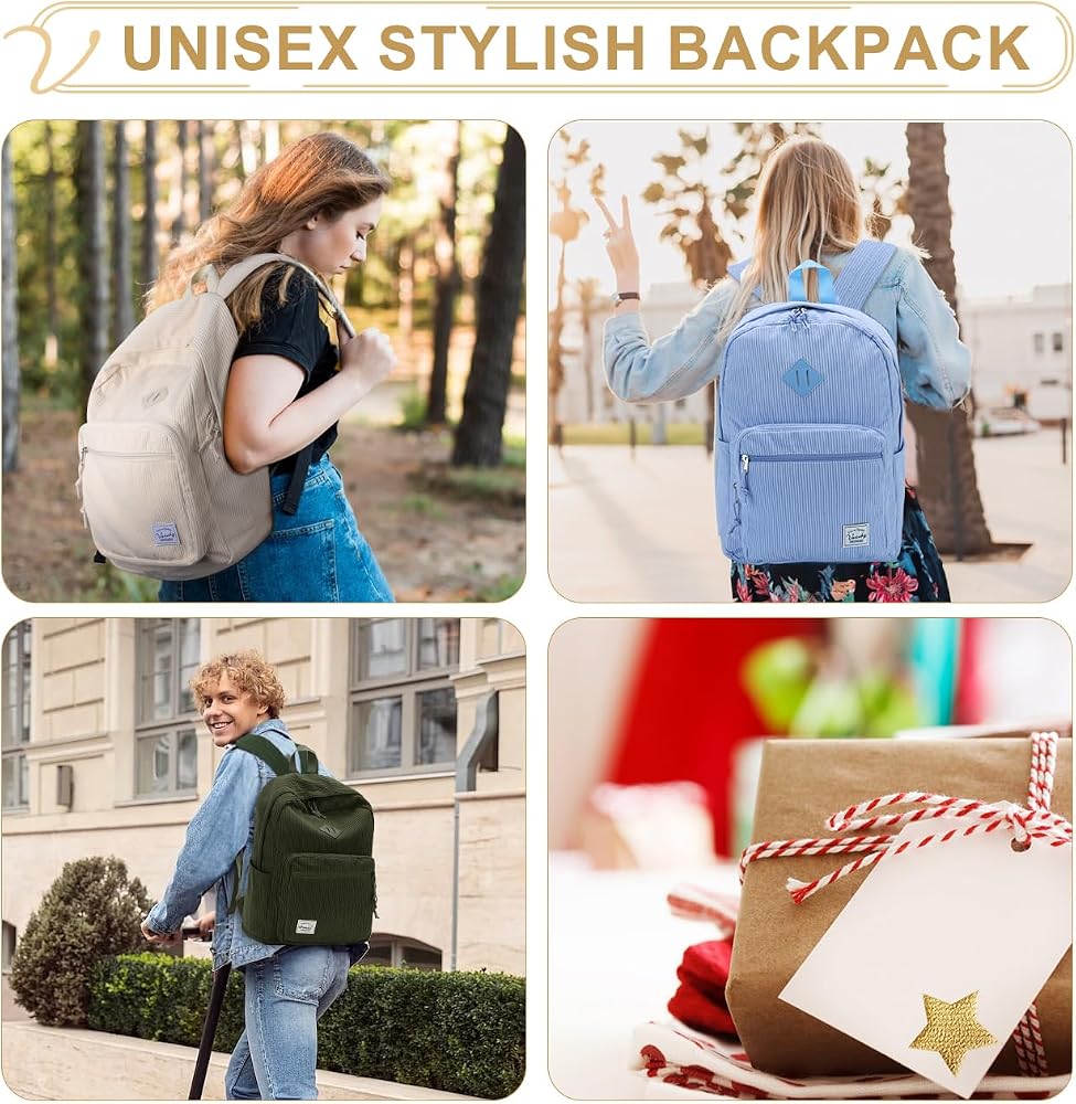 Amazon.com | VASCHY Corduroy Travel Backpack, Vintage Casual