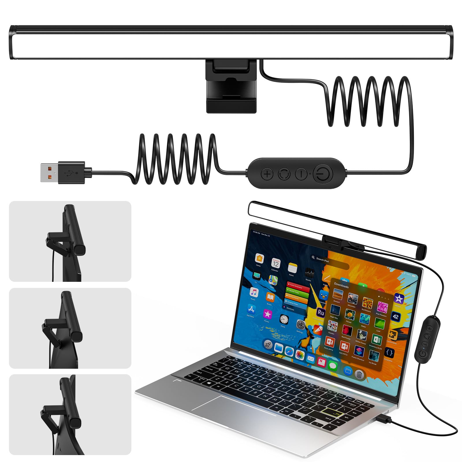 ZORBES® 11.8'' LED Monitor Light Bar, Magnetic Design with Clip Mount, Flicker-Free Display Light, 3-Color & 10 Brightness, USB Plug-in Screen Light with Controller, Desk Lighting for Study & Work-image-12