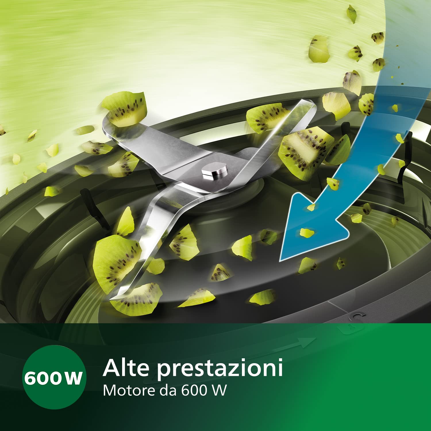 Philips Frullatore elettrico 3000, ProBlend, con borraccia, 600W, 2L, Nero