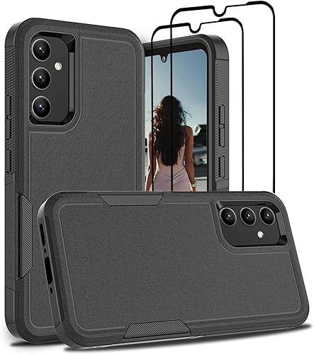 Miniatura 9 de Jeylly Funda para Galaxy A23/A32 5G/A13 4G/A13 5G/A04/A04S, con [2 paquetes de protectores de pantalla de vidrio templado], funda protectora A