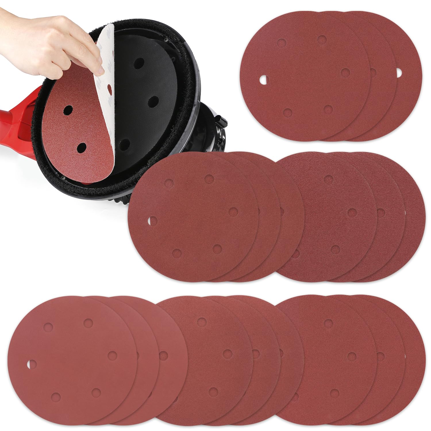 POPULO Electric Drywall Sander Set with 9 Inch 6 Hole Disc Sander