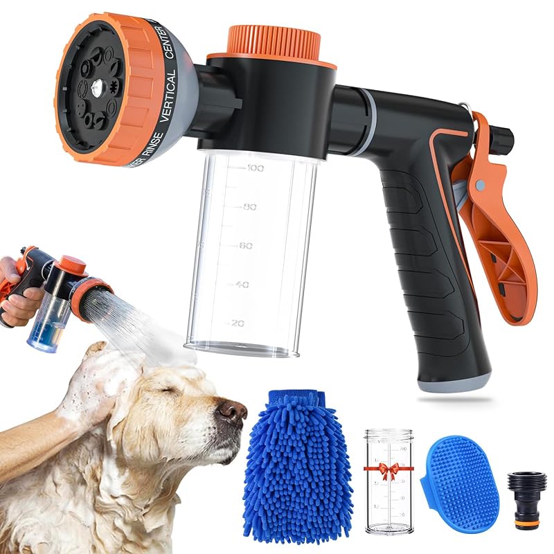 Acessório para Banho de Cães com Mangueira, 10 Modos e Dispenser de Sabão AYBBSHOW – Frasco de 105 mL