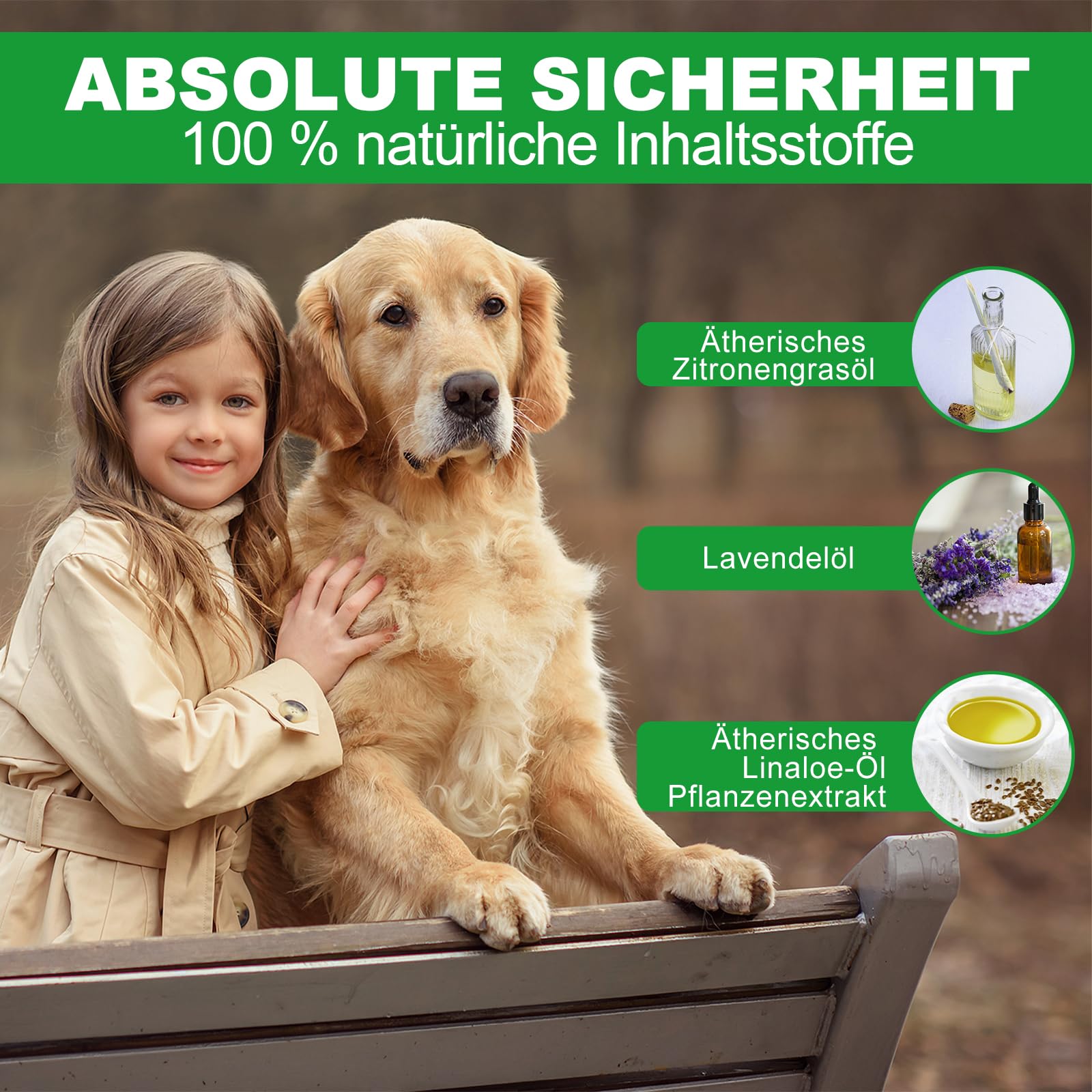 Zeckenhalsband für Hunde, Flohhalsband für Hunde, Verstellbar und Wasserdicht, Sicher und Natürlich, 65 cm Length, 24 Monate Schutz, für Kleine, Mittelgroße und Große Hunde