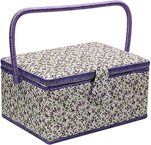 Miniatura 9 de Cesta de costura grande con accesorios, caja organizadora de costura para suministros de costura y almacenamiento de herramientas de manualidades,