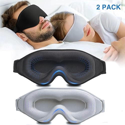 Miniatura 9 de AUPHIL - Máscara de ojos contorneada 3D para dormir, máscara de dormir cómoda para mujeres y hombres, 100% bloqueo de luz, máscara de ojos suave y
