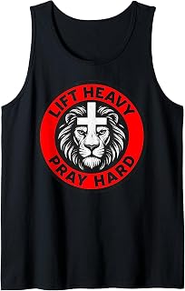 Lift Heavy Pray Hard Gym Workout Christian Tank Top
