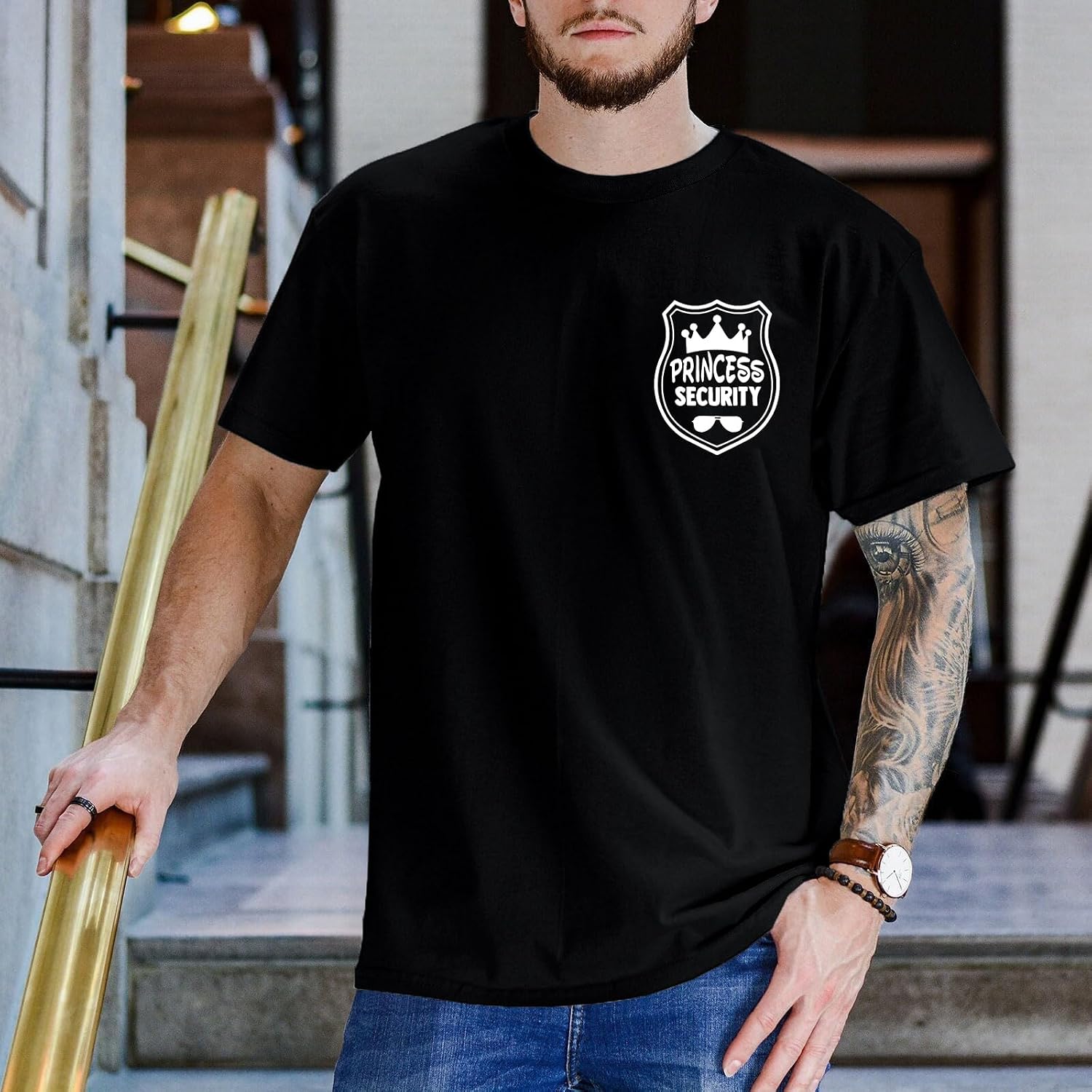 Princess Security Team Shirt for Men Magical Kingdom T-Shirt Dad Birthday Party Family Trip Tees Summer Graphic Tops