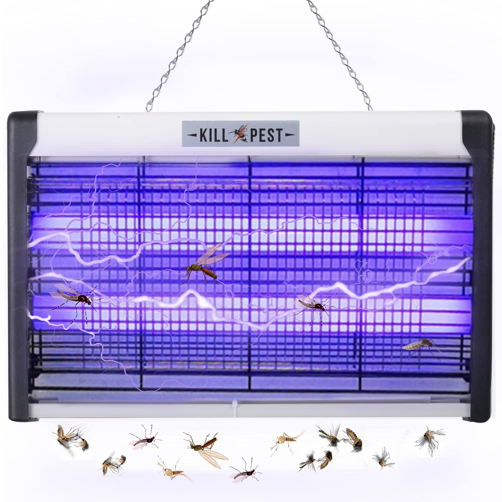 Electric Bug Zapper, 20W Indoor Mosquito Killer, Fly Zapper, Bug Lamp Light for Home, Restaurant, Office - Lightweight, Powerful 2800V Grid, Easy-to-Clean, Removable Washable Tray（B）