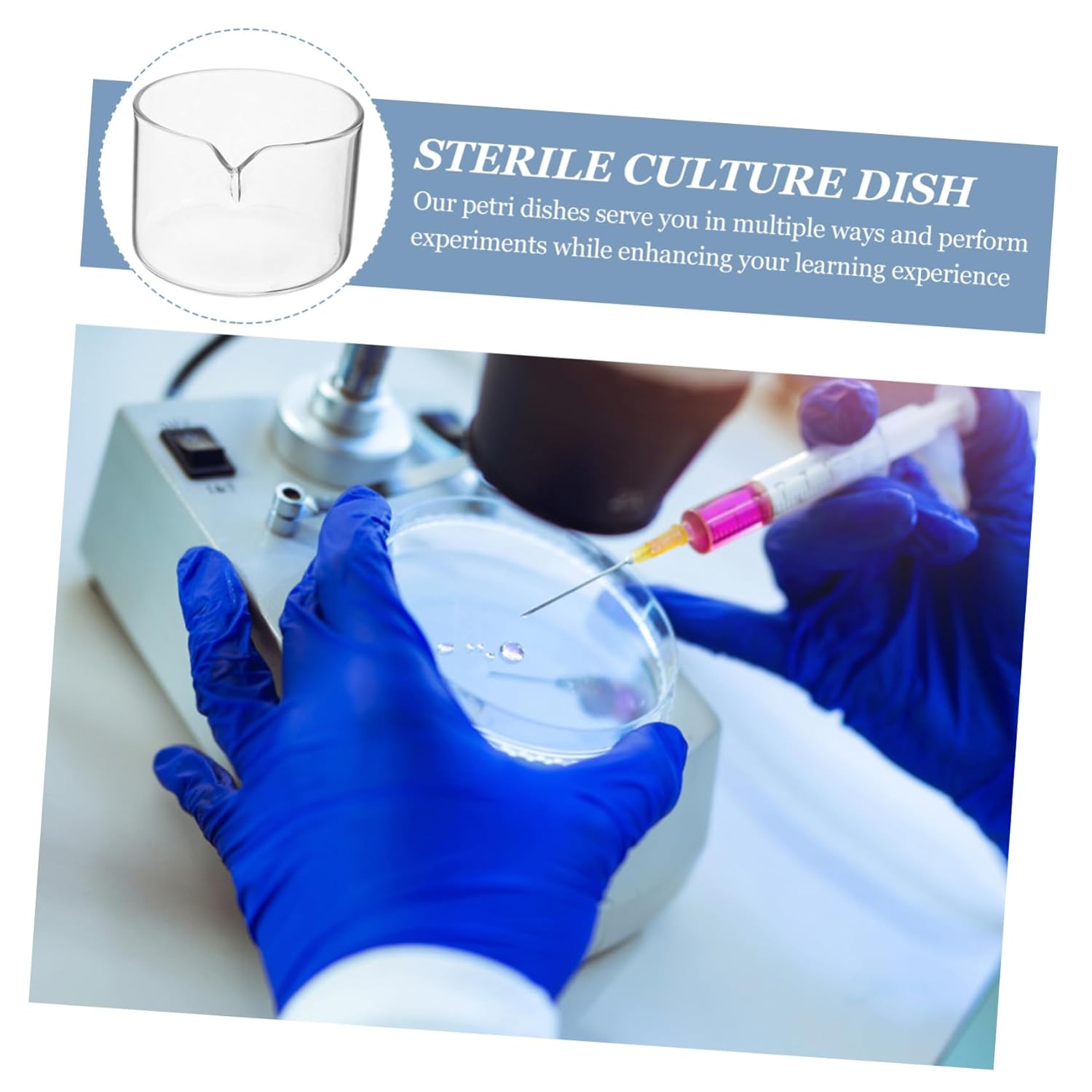 5pcs Glass Crystallization Dish Spout Round Laboratory Tool for Easy Pouring for Experiments and Evaporation Lab Settings