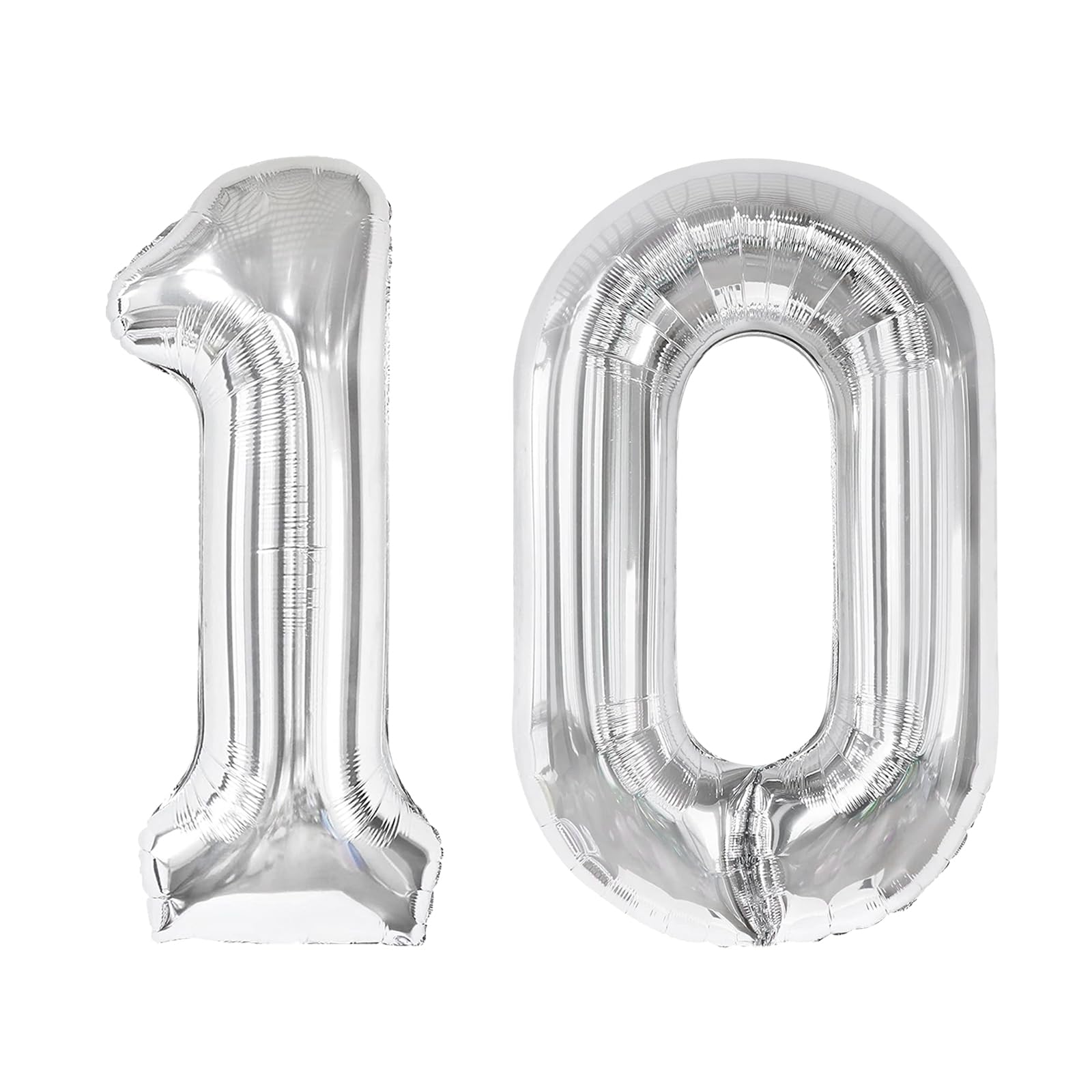 Sliver 10 Balloon - Number Balloon 40 Inch, 10th Sliver Decorations