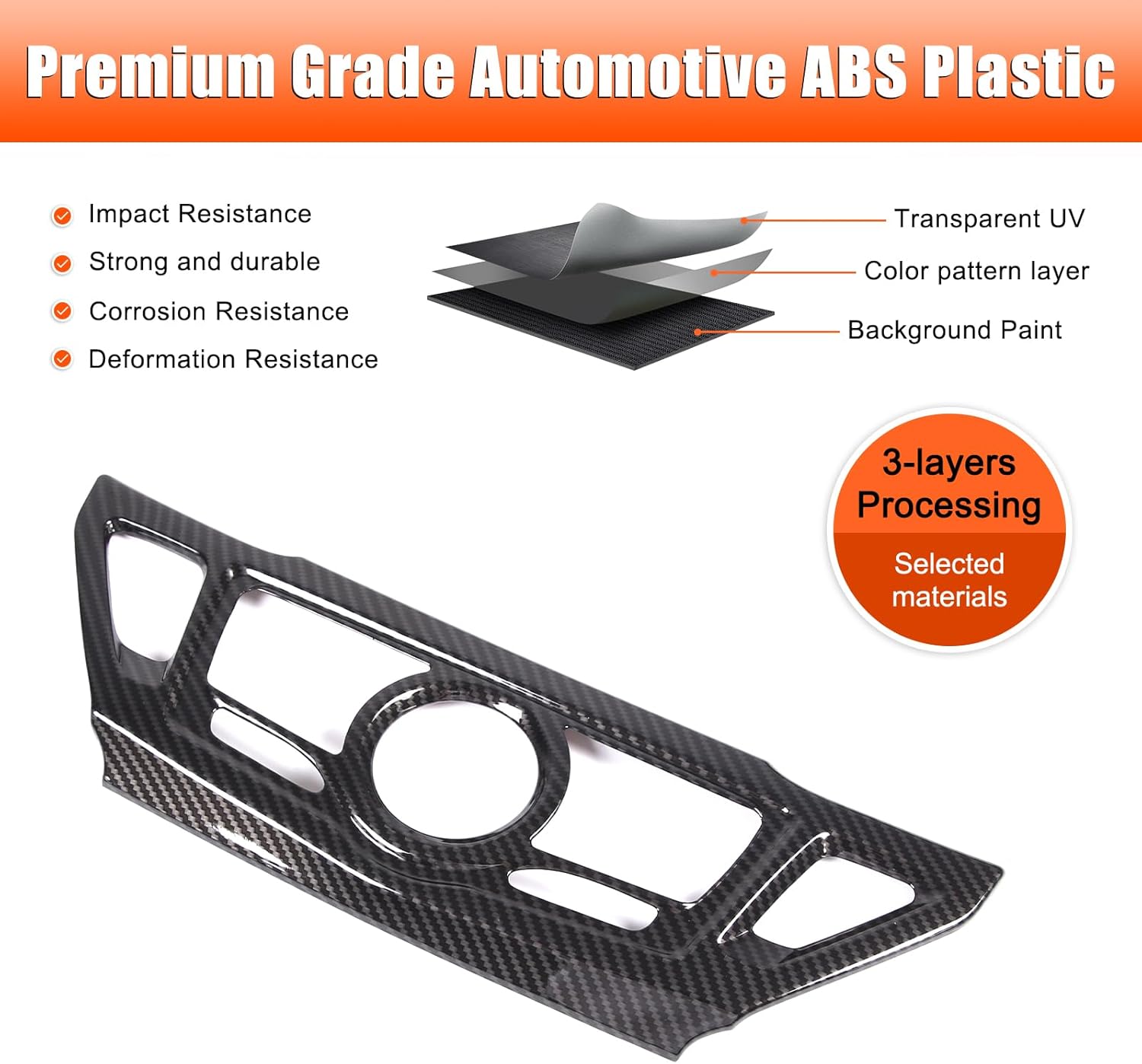 Car Navigation Screen Frame Trim Cover Compatible with Nissan Pathfinder 2013 2014 2015 2016 2017 2018 2019 2020，Navigation GPS Screen Button Cover Accessories (Carbon Fiber Pattern)