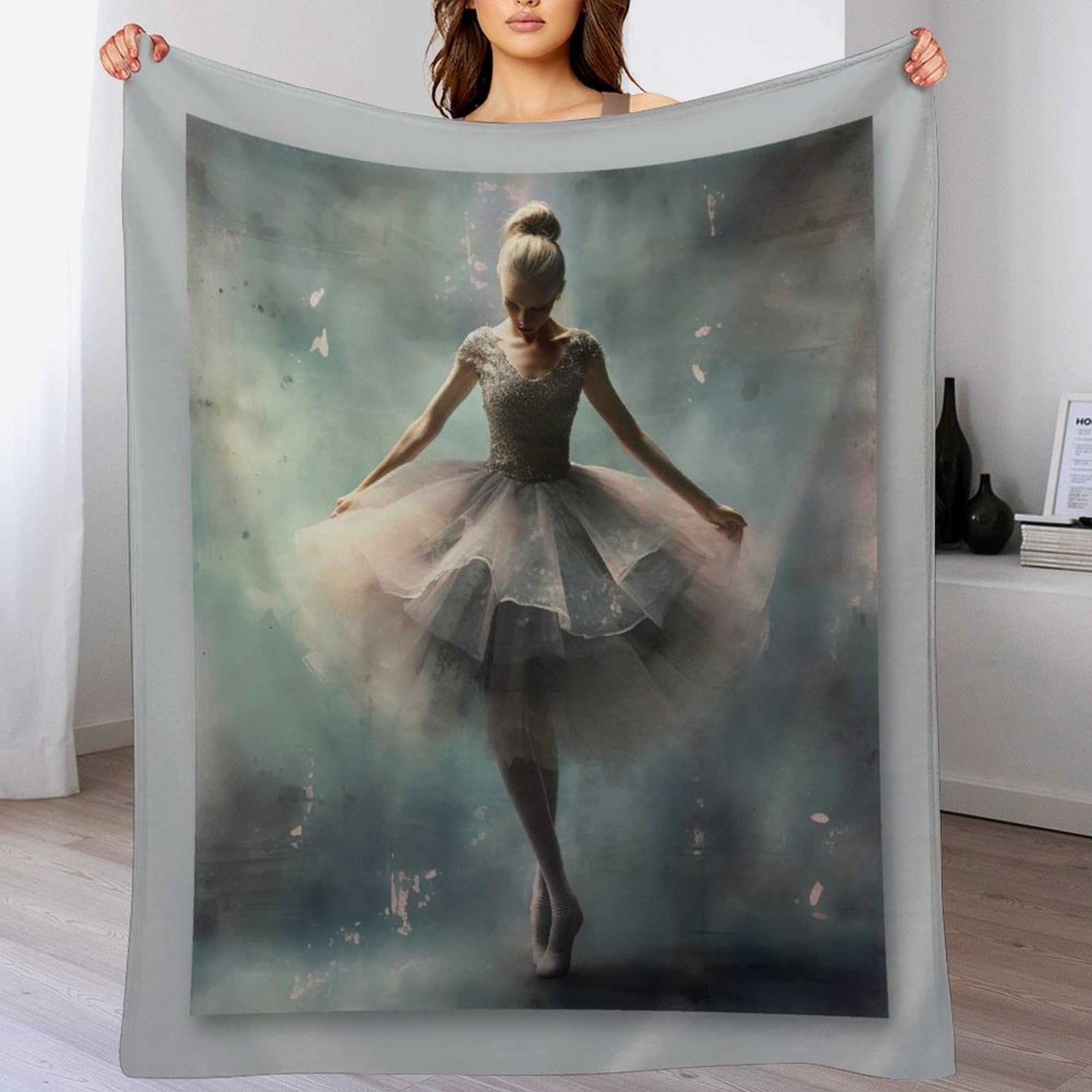 Manta de ballet de franela para sofá colcha de forro polar suave de 100x130 cm