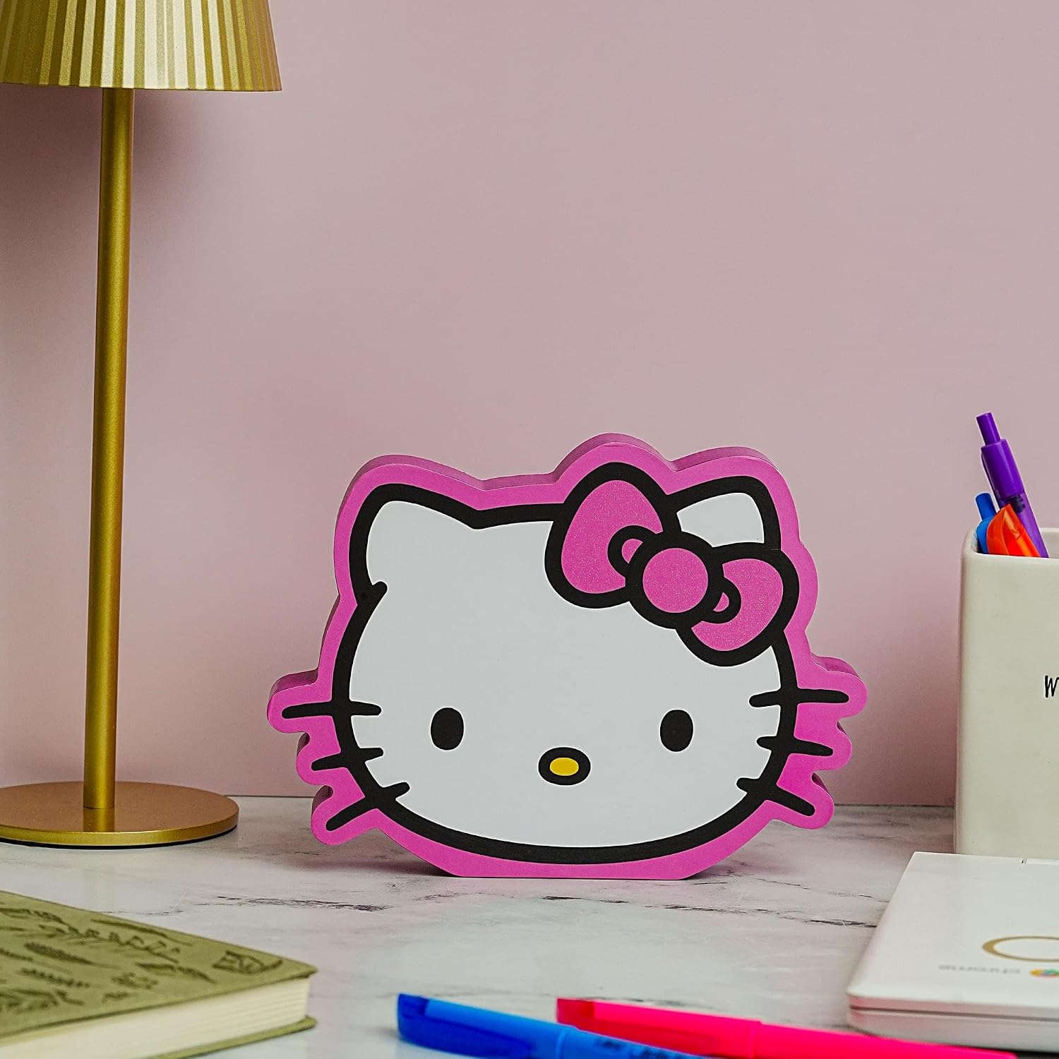 Silver Buffalo Sanrio Hello Kitty Glitter Large Die Cut MDF Box Wall Sign, 5.9” x 1.2” x 8” image 5
