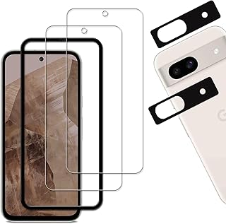 【2+2枚入り+ガイド枠付き】Google Pixel 8a ガラスフィルム (2枚) + カメラフィルム (2枚)+ガイド枠付き 国産硝子素材製 全面保護 強化ガラス 保護 フィルム