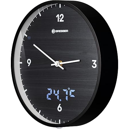 BRESSER MyTime Io NX Horloge Murale Radio Pilotée Avec Mesure De Temperature Et Humidite Diametre 30 Cm