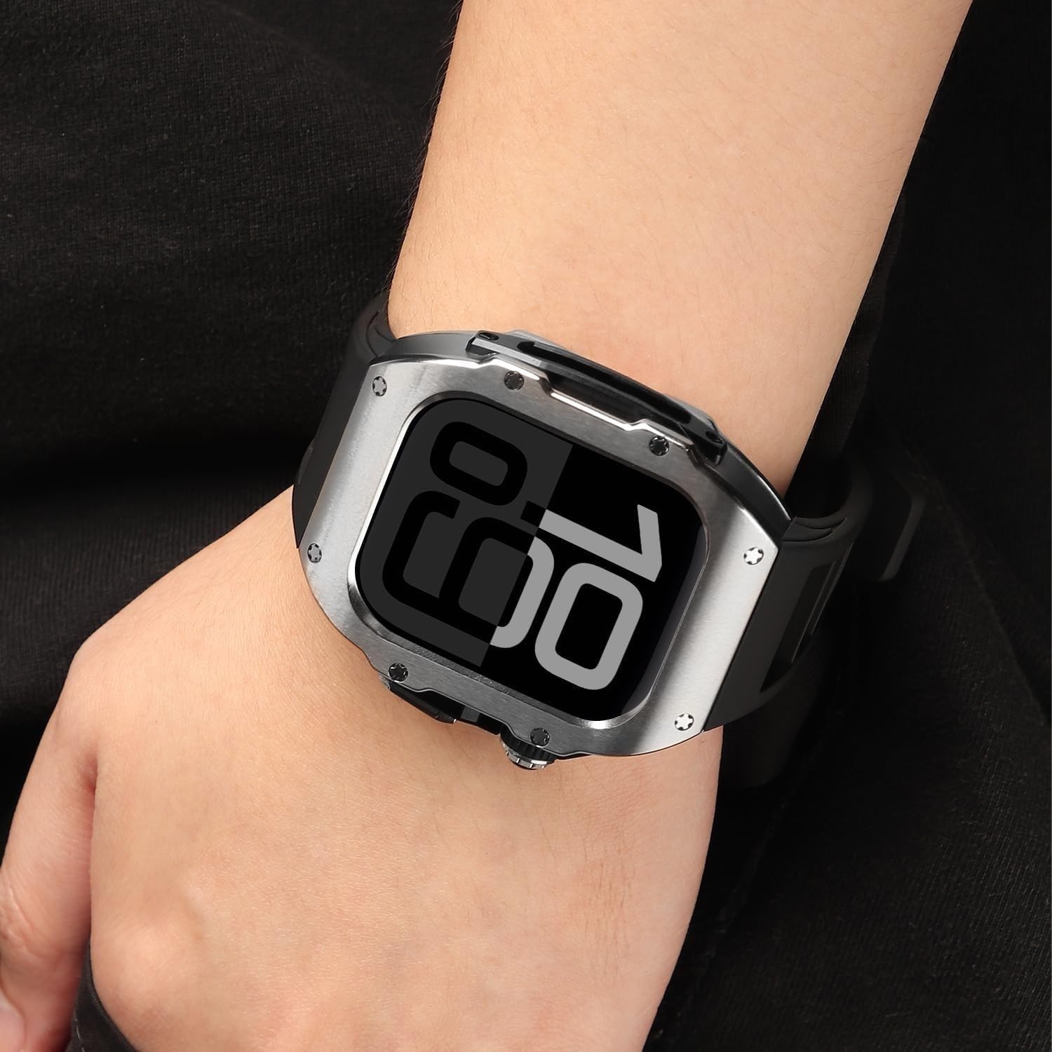 For Apple Watch Series 10 46mm Ultra 2 49mm ステンレススチール 