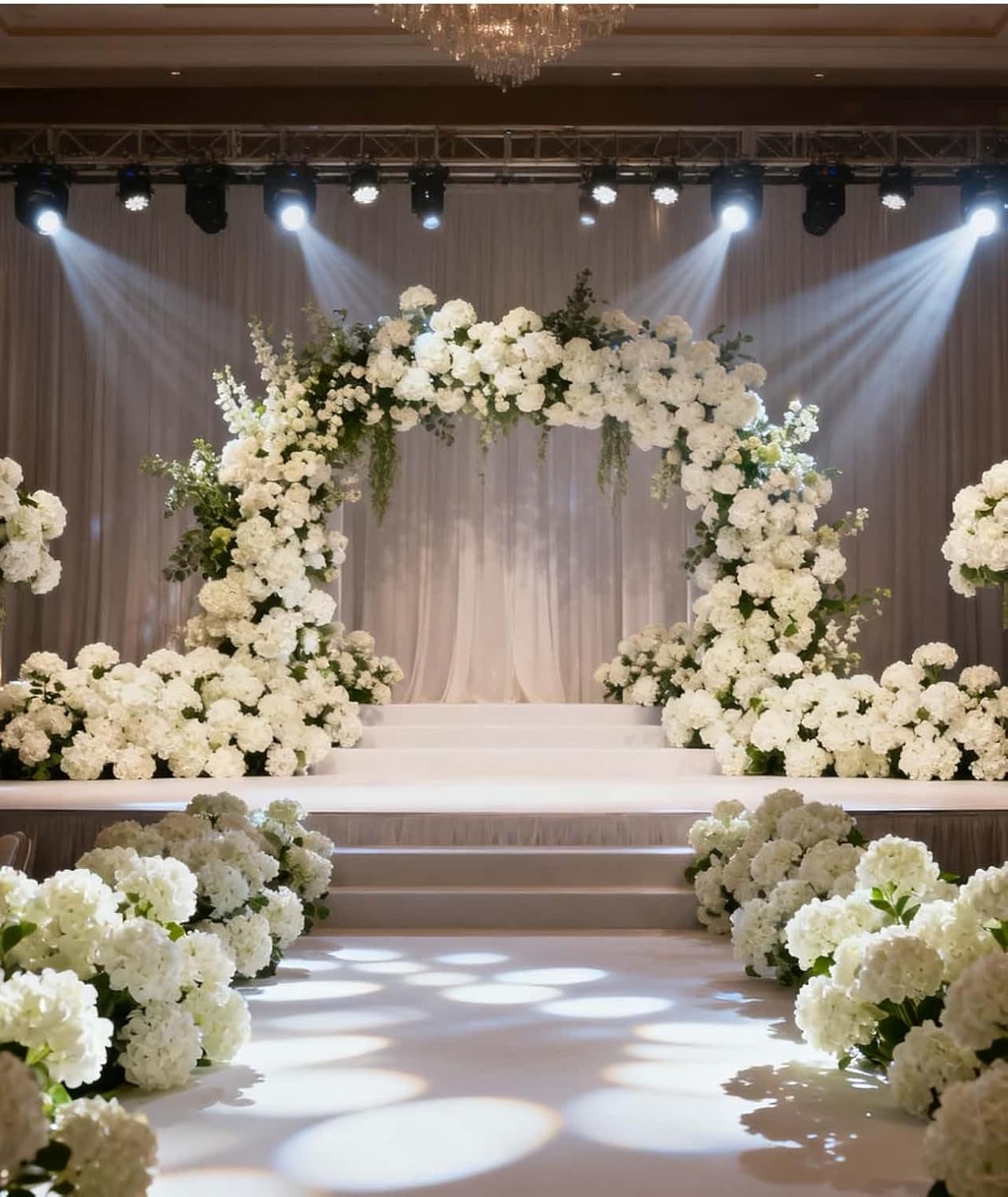 100 Pack Artificial White Hydrangea Flowers with Leaves, 6 Inch Silk Flower Heads, DIY Mother's Day Wedding Decor Set with 200 Leaves, 100 Stems - Image 7