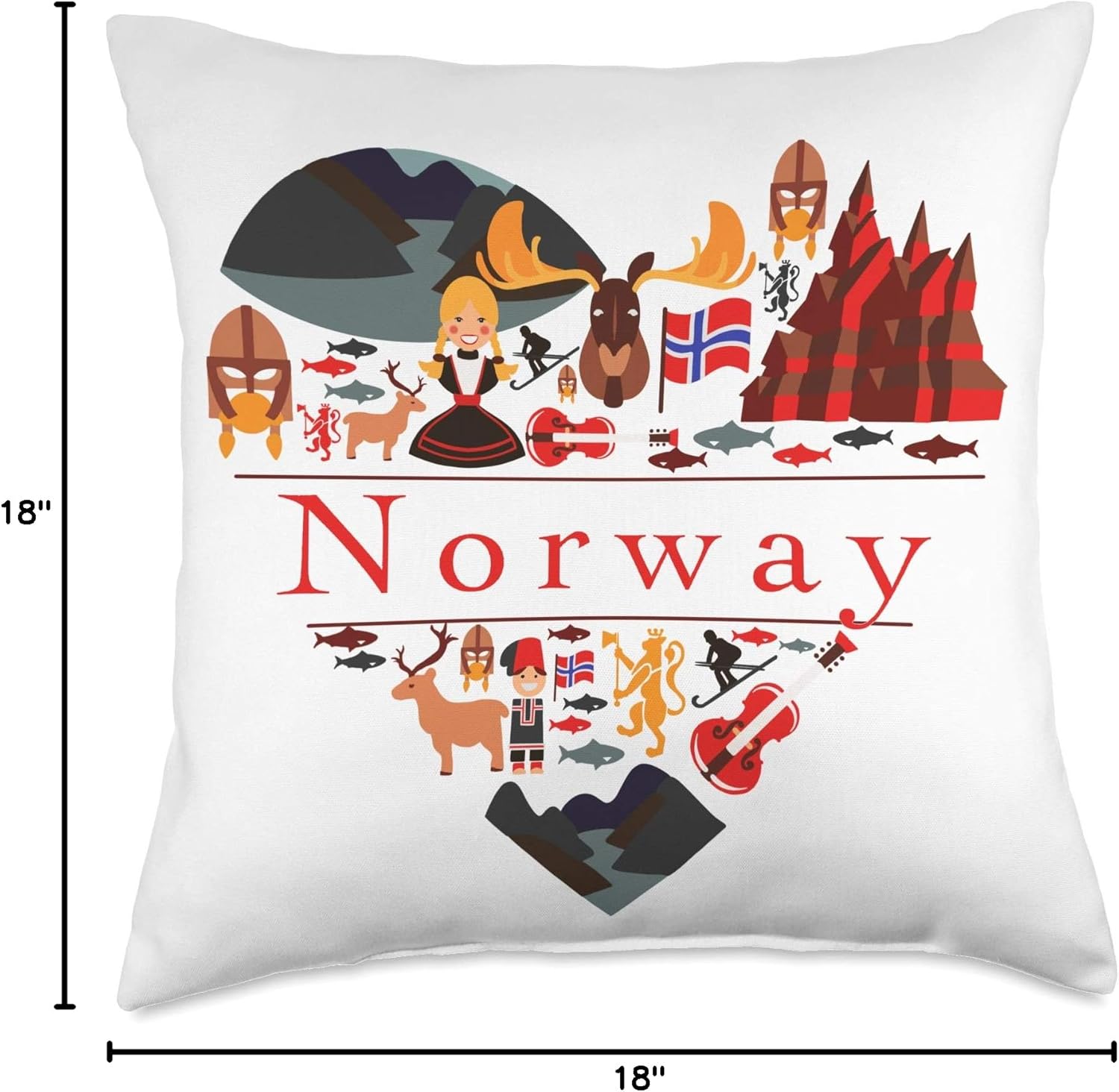 Norwegian Gift Norway Viking Throw Pillow