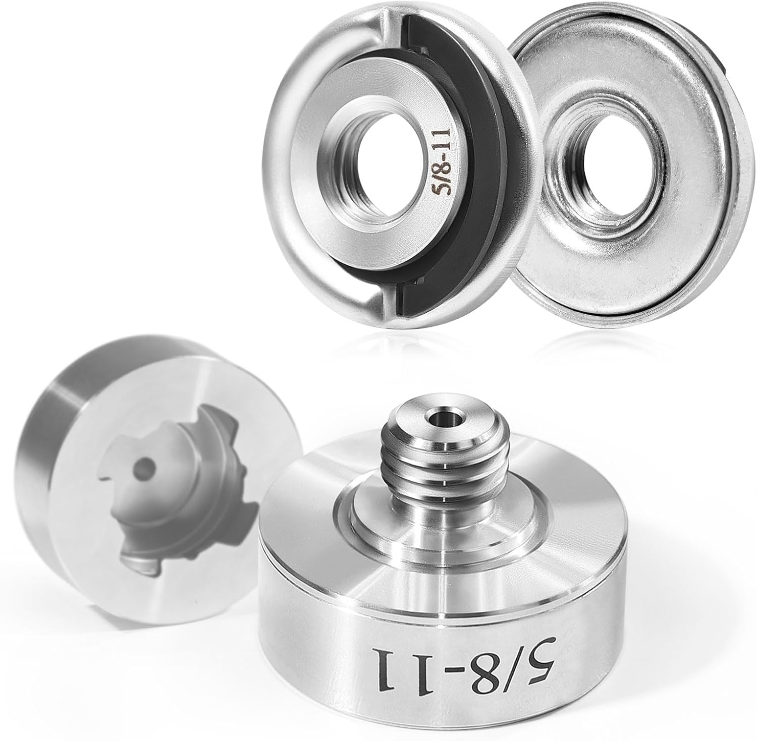 XLOCK 3PCS Quick Change Nut for 5/8''-11 Thread Angle Grinders - Stainless Steel Diamond Core Drill Bit Adapter