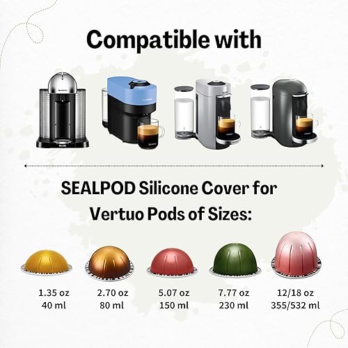 Miniatura 4 de SEALPOD - Fundas reutilizables para cápsulas de café reutilizables Nespresso Vertuo, tapas de silicona de grado alimenticio, tapas recargables,