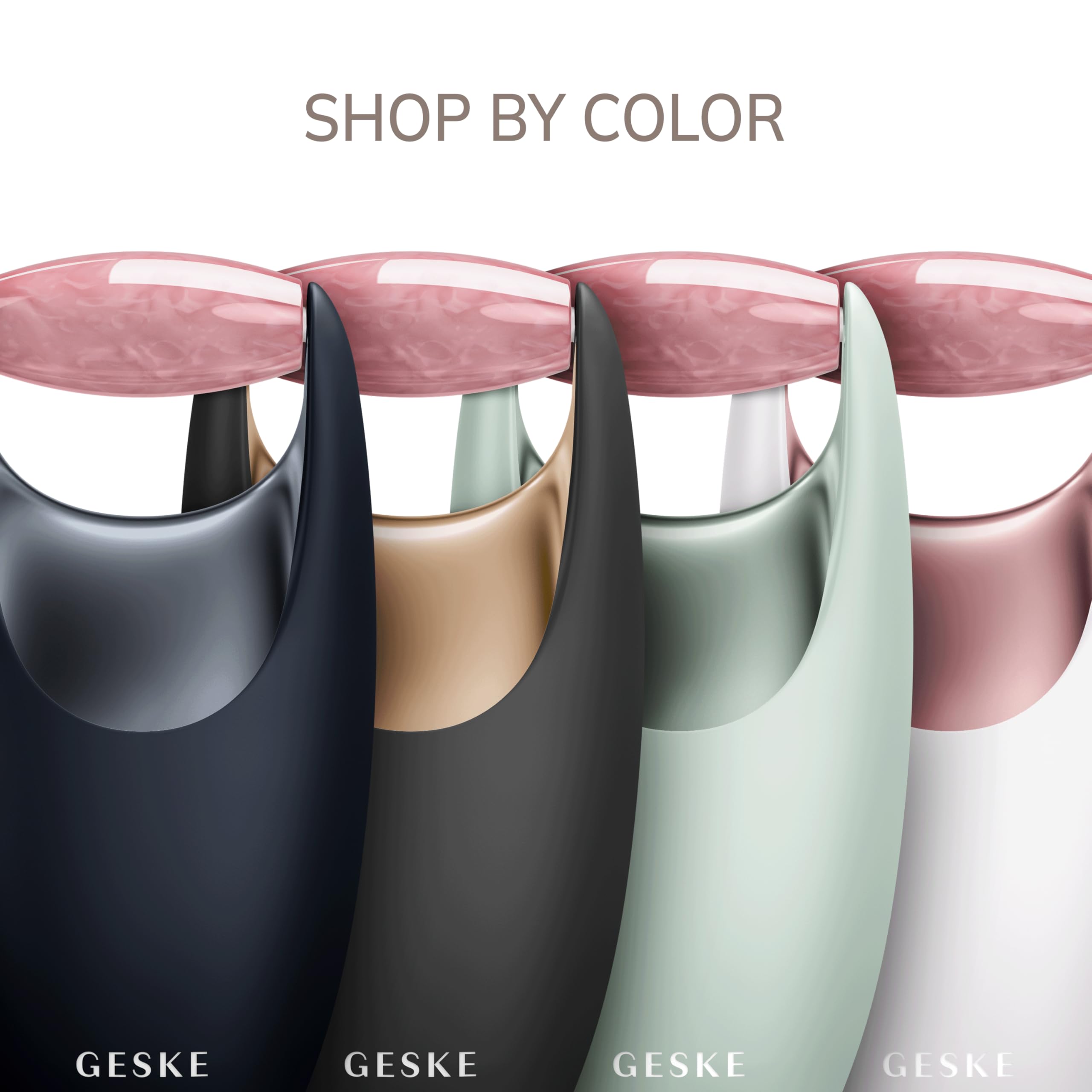 GESKE Rose Quartz Roller | 5 in 1 | Face Yoga | Aus Rosenquarz