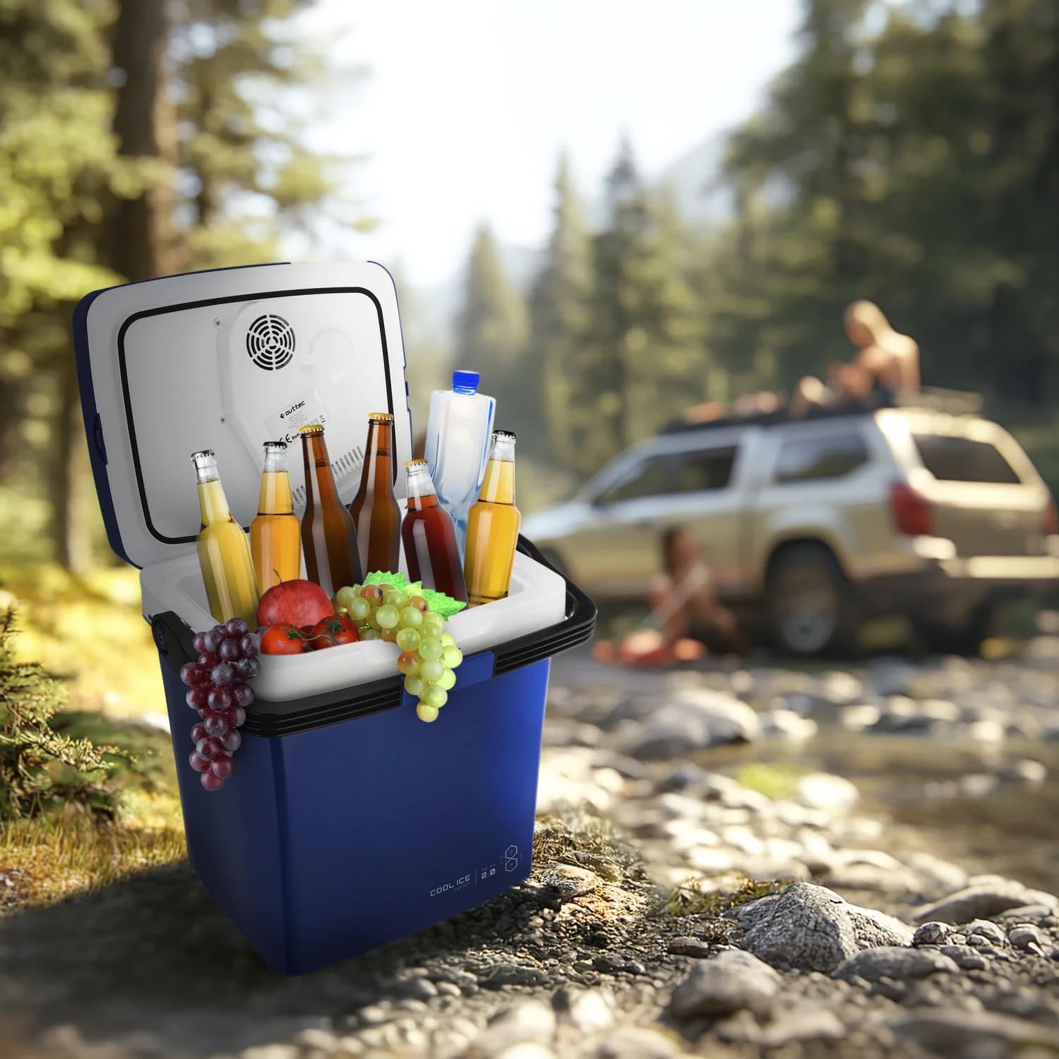 Glaciere Electrique 12v 220v 32L Outtec - glacière électrique Voiture, frigo Camping, glaciere a Compression, Mini glaciere Electrique, refrigerateur Camping Car, glaciere Voiture