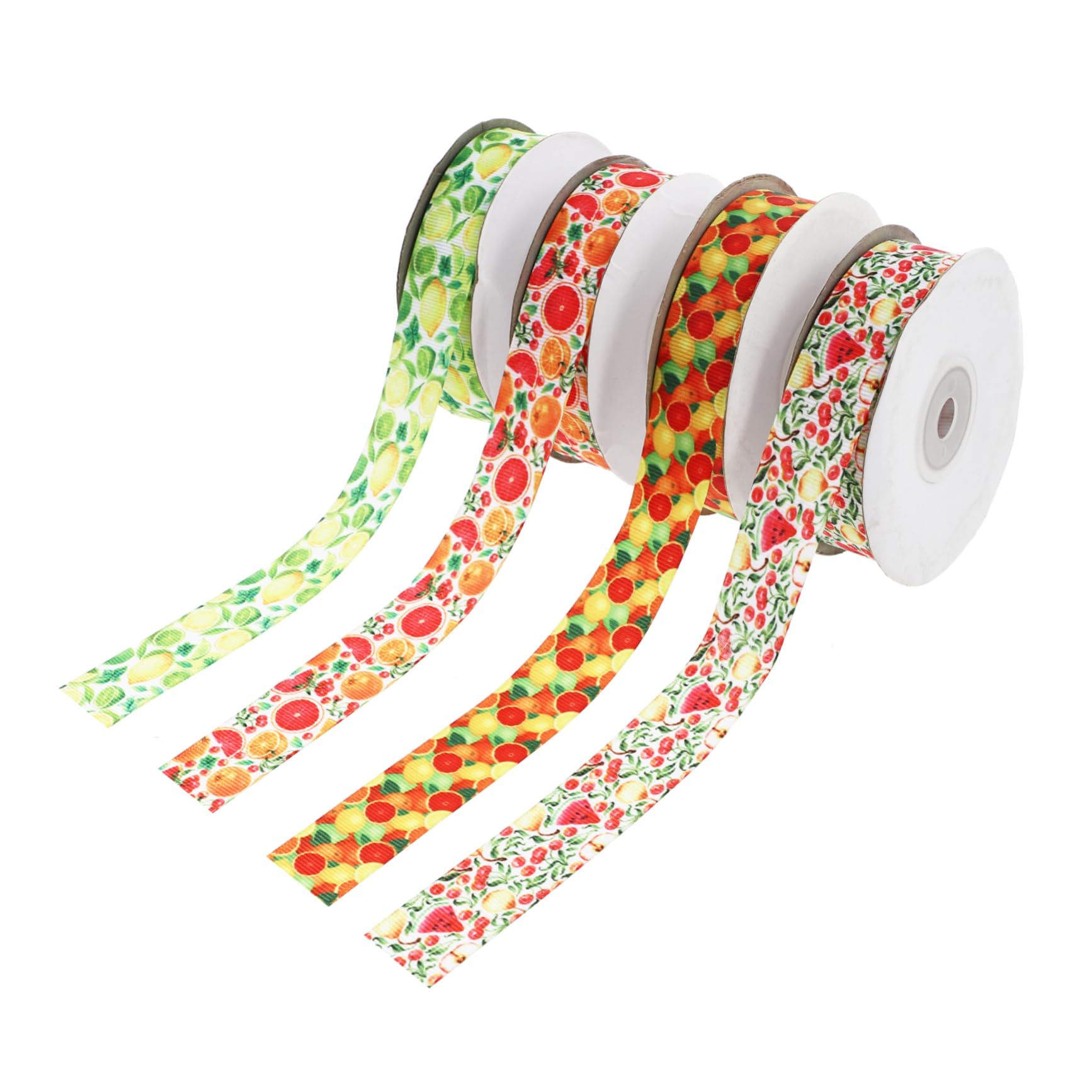 Ruban satin imprimé fruits pour décoration table mariage champêtre et bohème